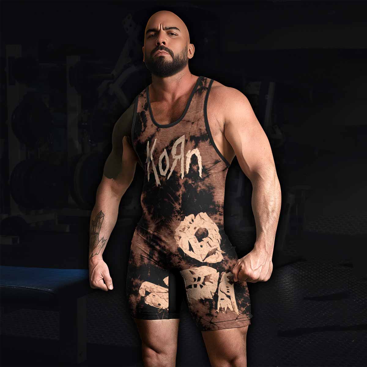 Korn Are You Ready Wrestling Singlet - men's lifestyle view