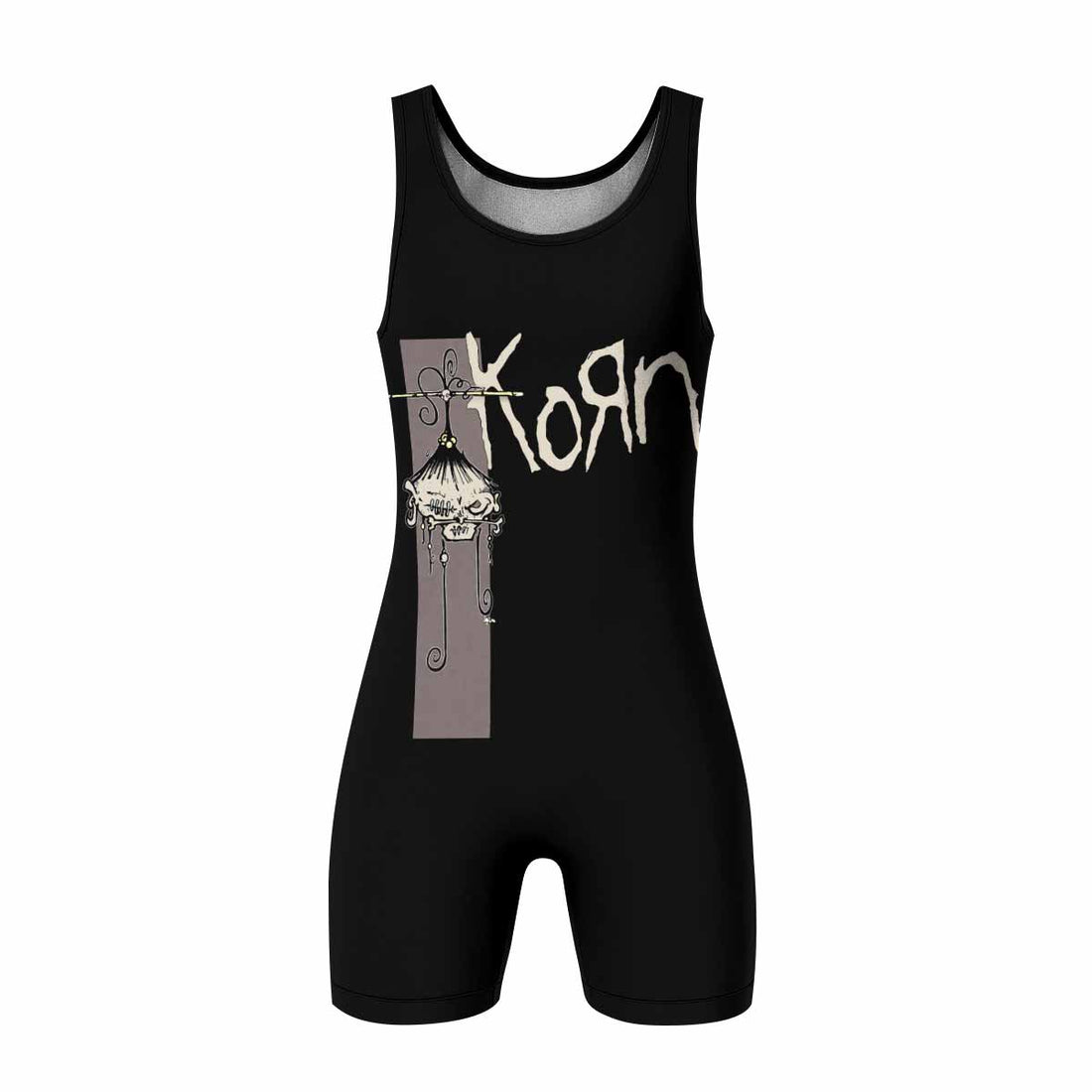 Korn Gothic Spine Wrestling Singlet - front and back view
