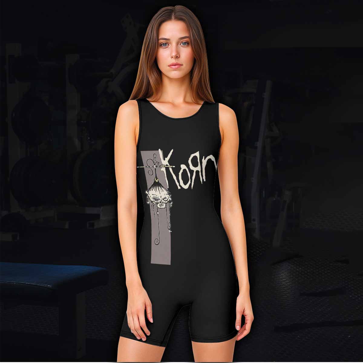 Korn Gothic Spine Wrestling Singlet - women's lifestyle view