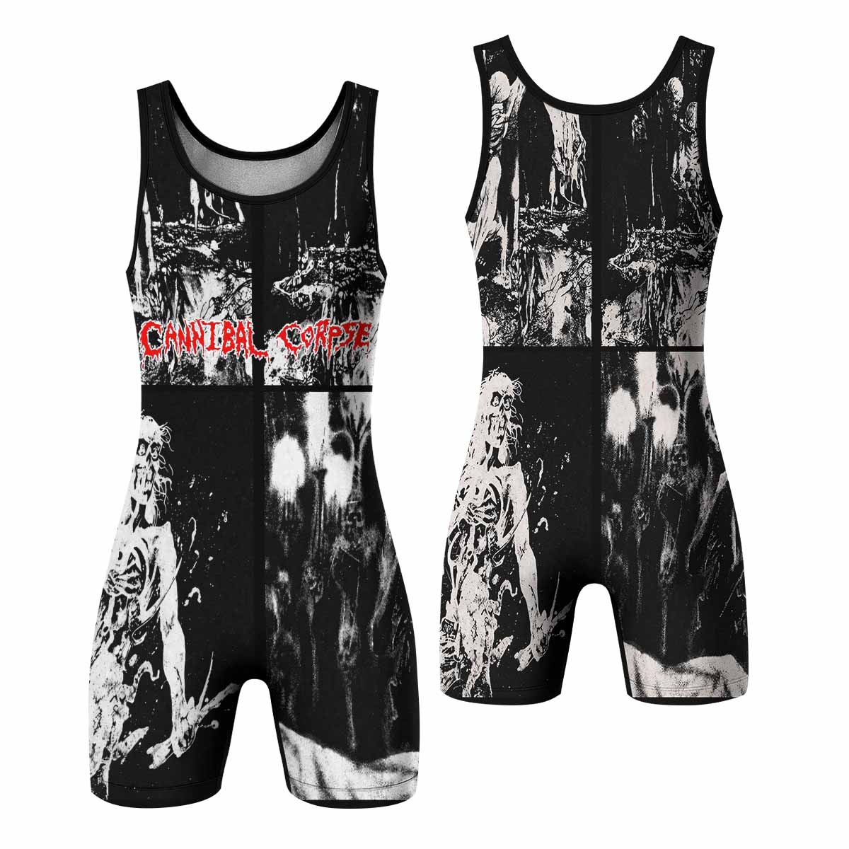 Cannibal Corpse Horror Wrestling Singlet - front and back view