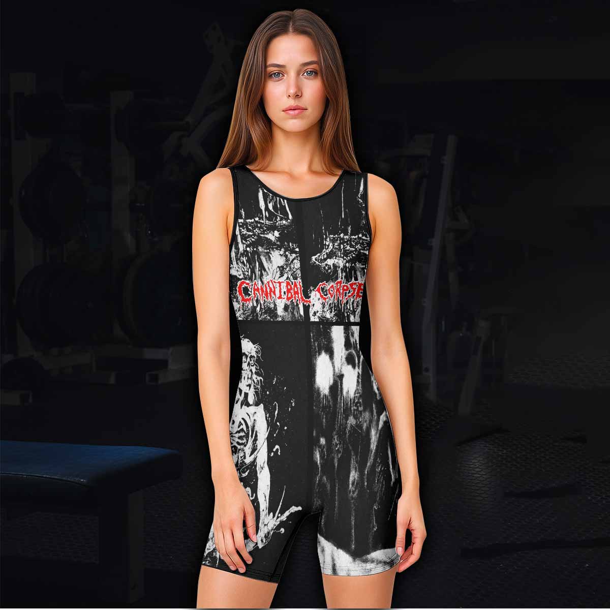 Cannibal Corpse Horror Wrestling Singlet - women's lifestyle view