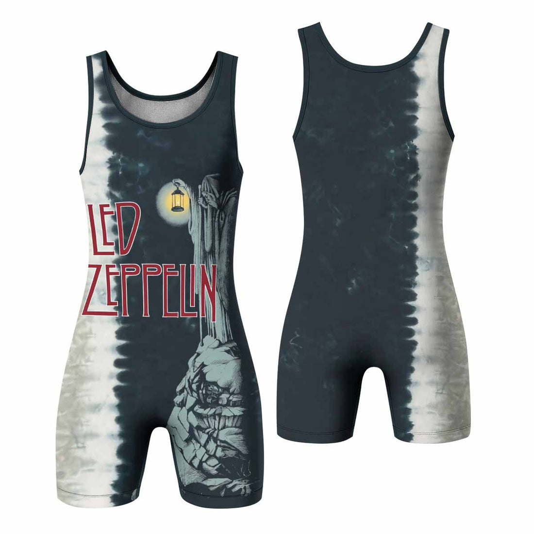 Led Zeppelin The Hermit Wrestling Singlet - front and back view