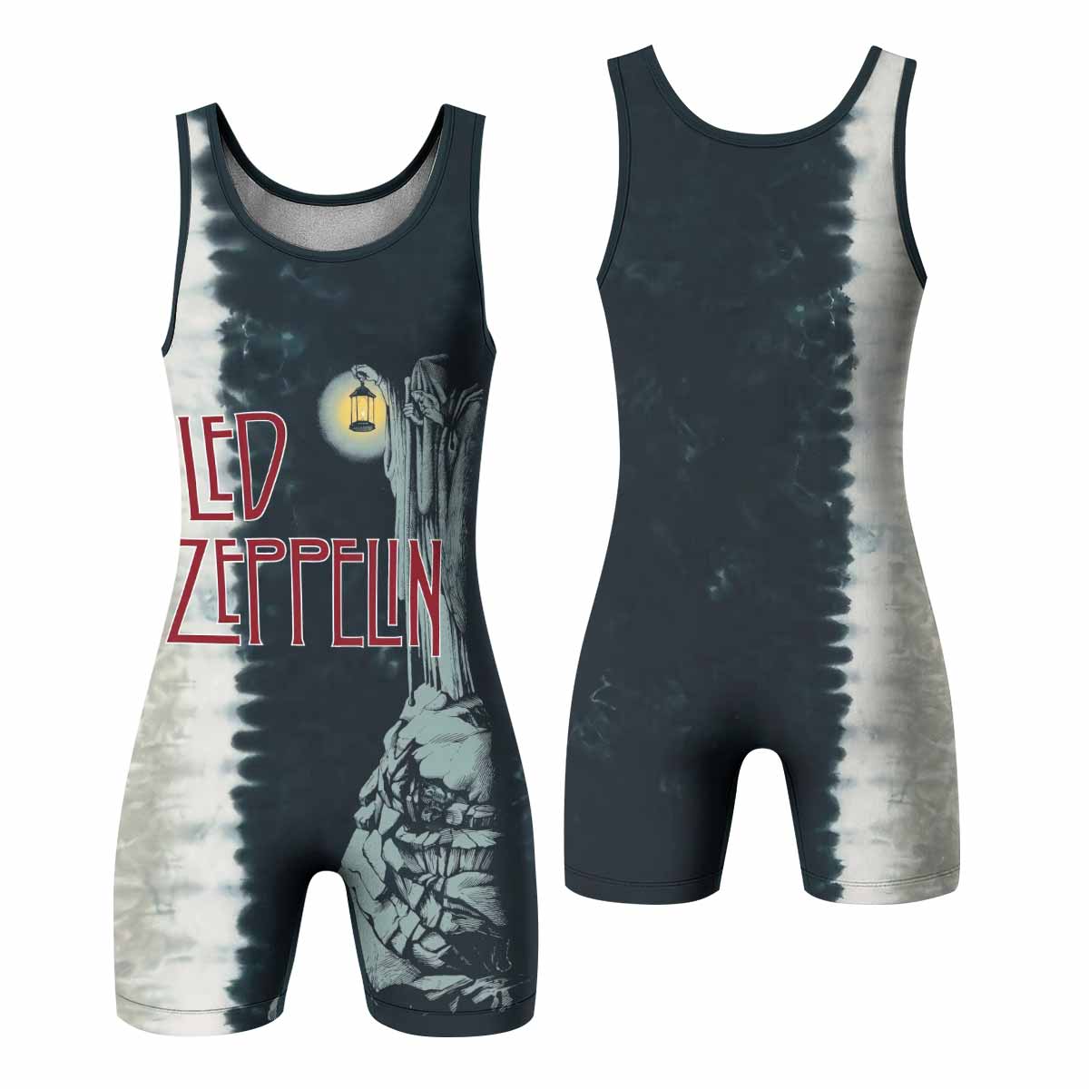 Led Zeppelin The Hermit Wrestling Singlet - front and back view