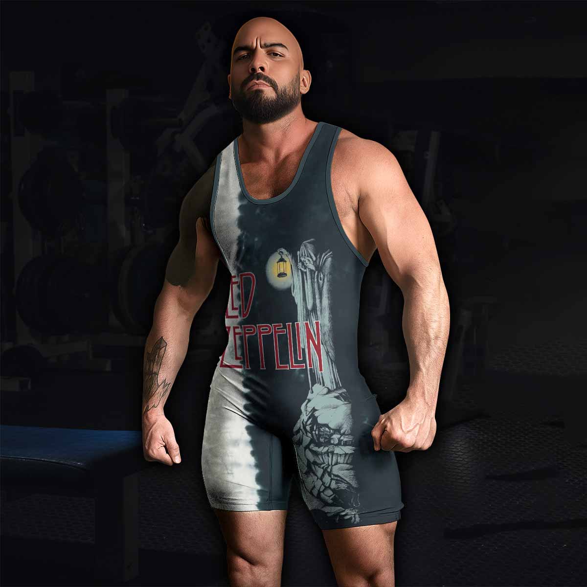 Led Zeppelin The Hermit Wrestling Singlet - men's lifestyle view