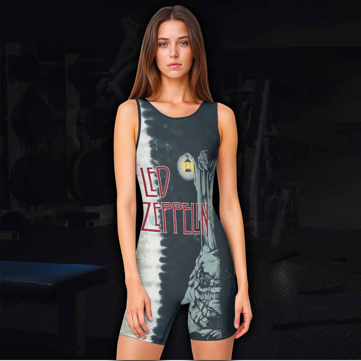 Led Zeppelin The Hermit Wrestling Singlet - women's lifestyle view