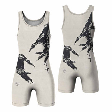 Monster Claw with Cross Wrestling Singlet - front and back view