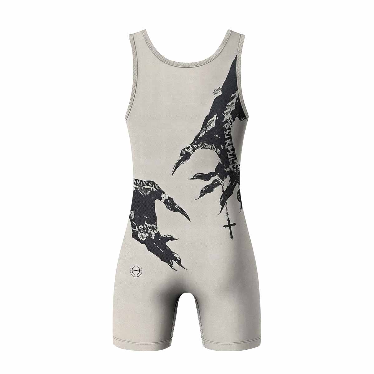 Monster Claw with Cross Wrestling Singlet - back view mockup