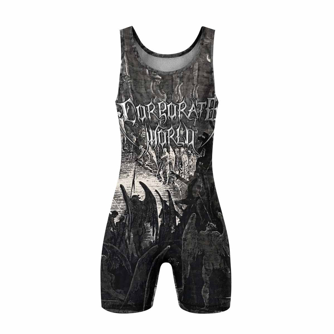 Corporate World Paradise Lost Wrestling Singlet - front and back view