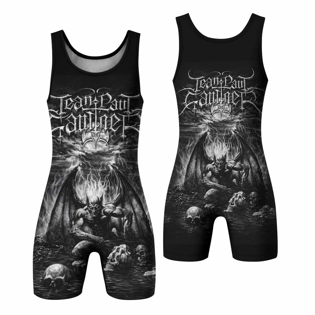 Jean Paul Gaultier Satan Wrestling Singlet - front and back view