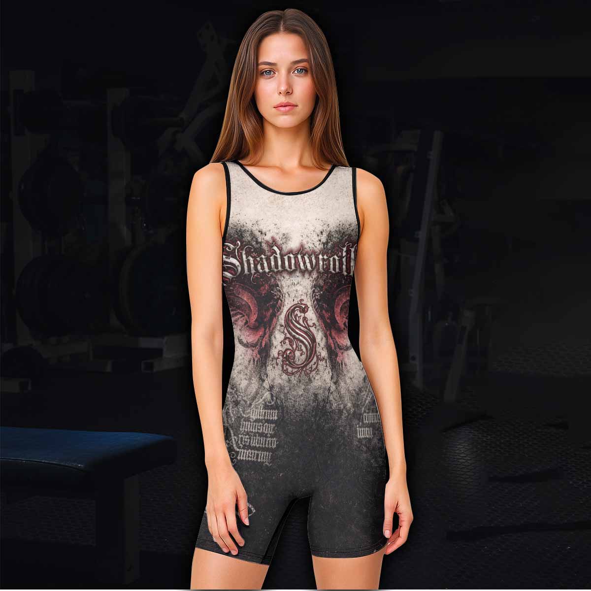 Grunge Smoke Gothic Wrestling Singlet - women's lifestyle view
