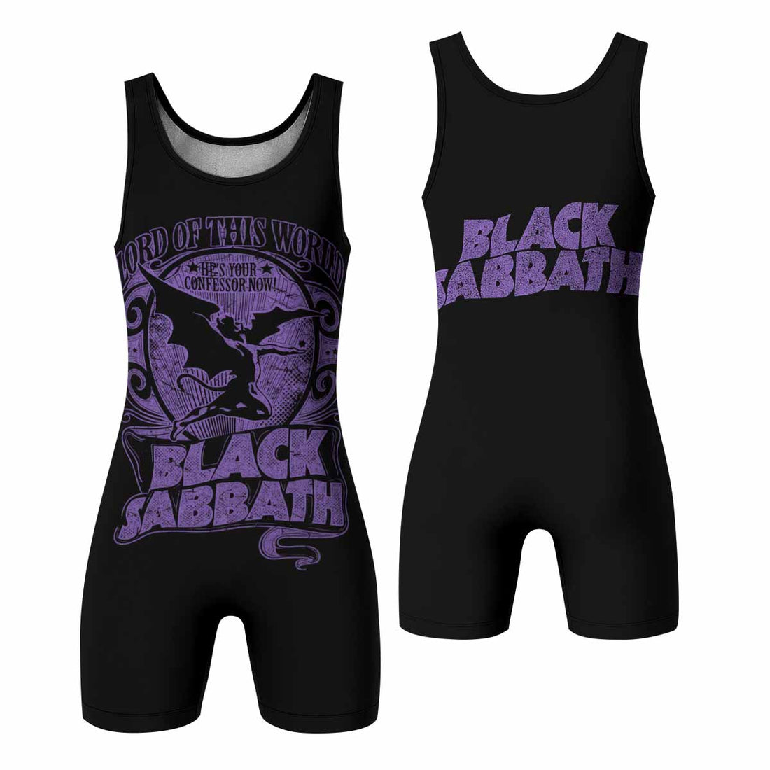 Black Sabbath Lord of This World Wrestling Singlet - front and back view