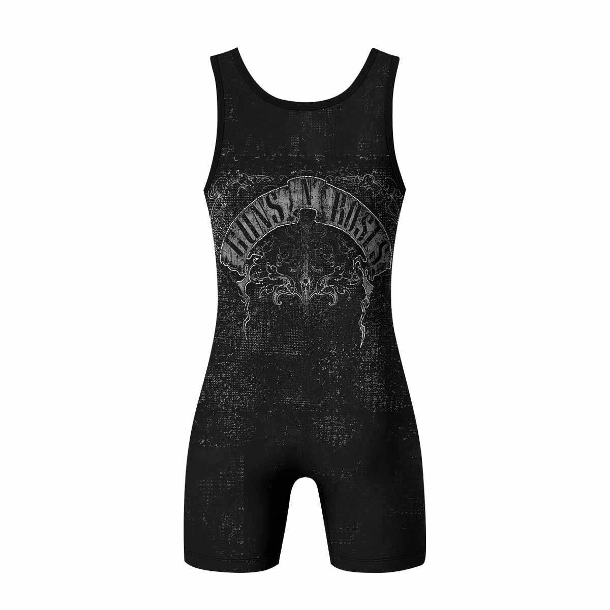 Guns N' Roses Skull Wrestling Singlet - back view mockup