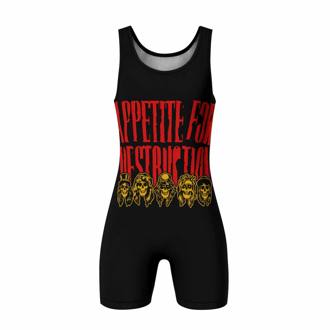 Guns N' Roses Appetite for Destruction Wrestling Singlet - front and back view