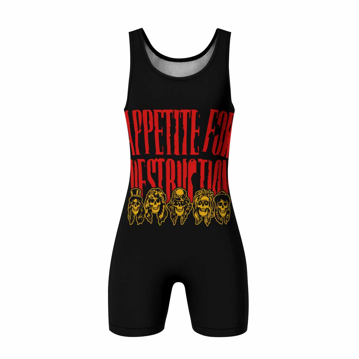 Guns N' Roses Appetite for Destruction Wrestling Singlet - front view mockup