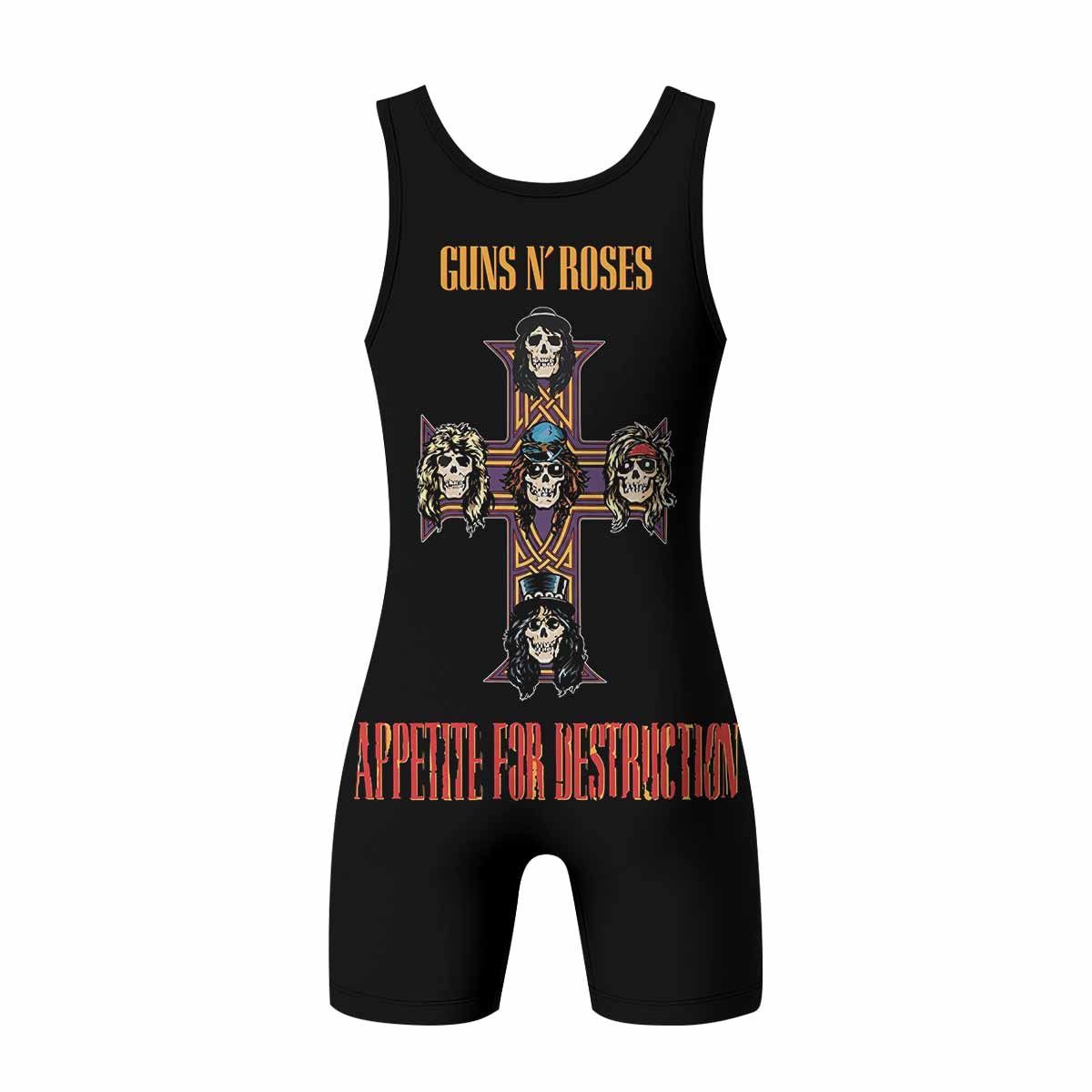 Appetite for Destruction Guns N' Roses Wrestling Singlet - back view mockup
