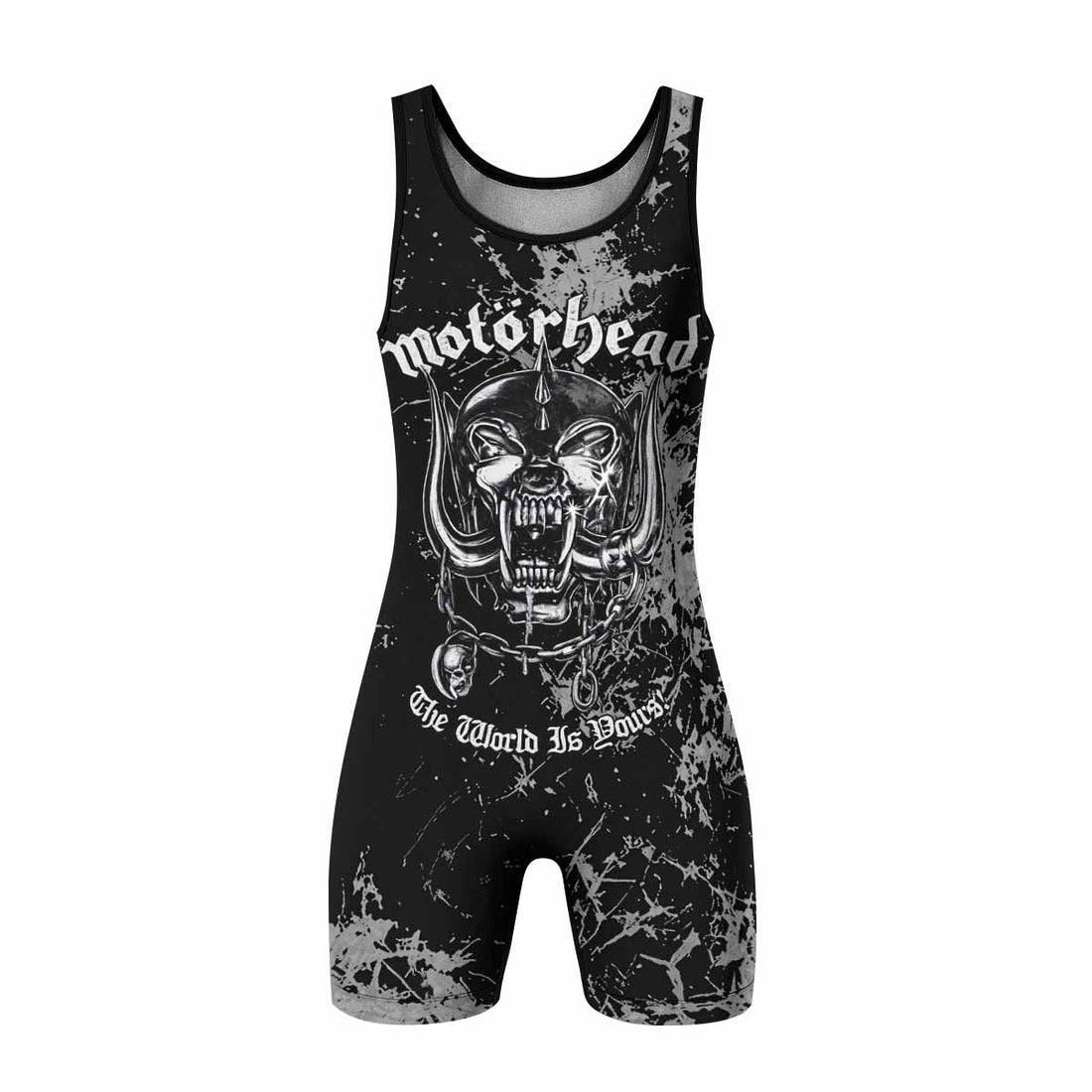 Motörhead The Wörld Is Yours Wrestling Singlet - front and back view