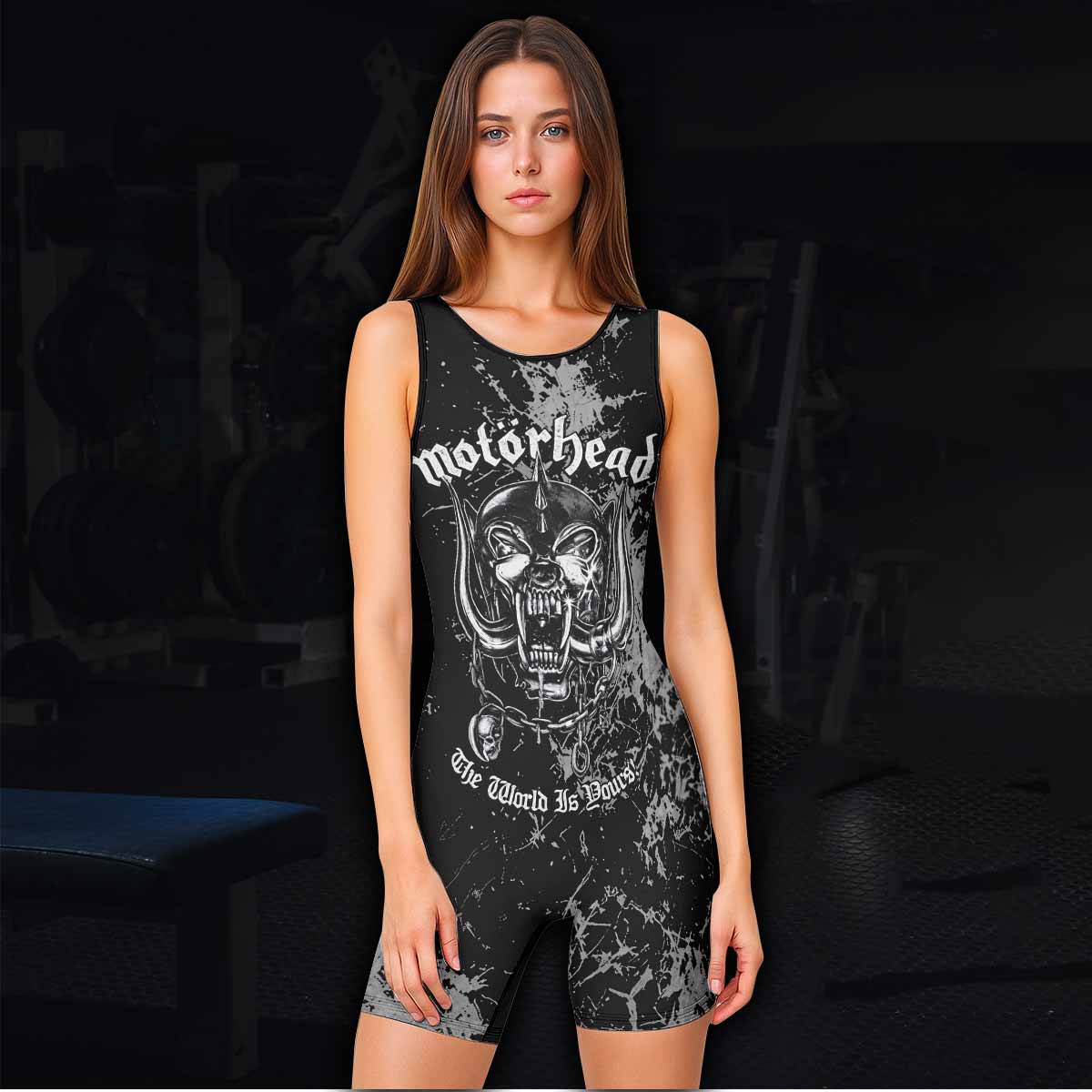 Motörhead The Wörld Is Yours Wrestling Singlet - women's lifestyle view