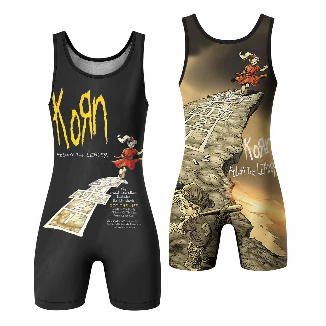 Korn Follow the Leader Wrestling Singlet - front and back view