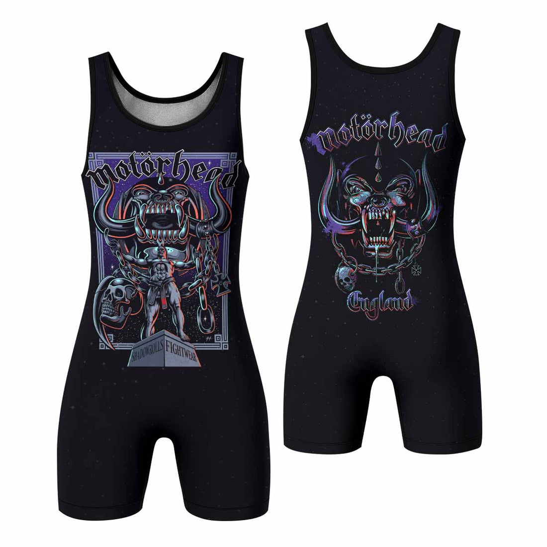Motörhead England 1978 Wrestling Singlet - front and back view