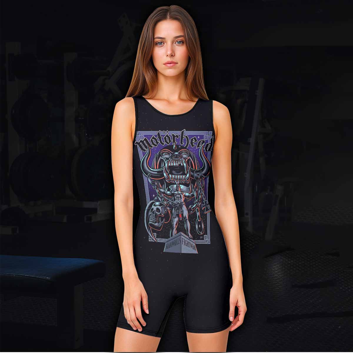 Motörhead England 1978 Wrestling Singlet - women's lifestyle view