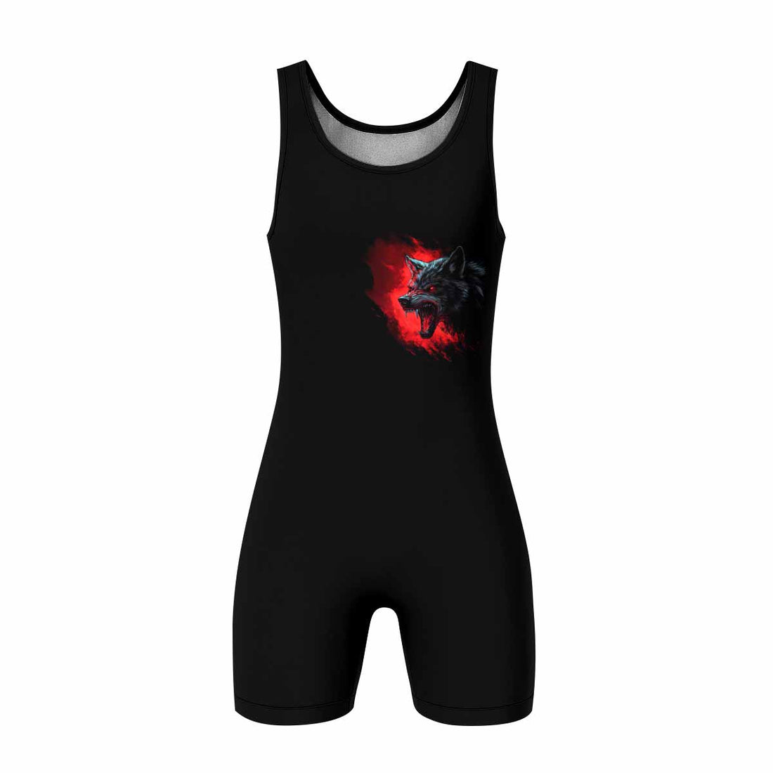 Twin Wolf Apocalypse Wrestling Singlet - front and back view