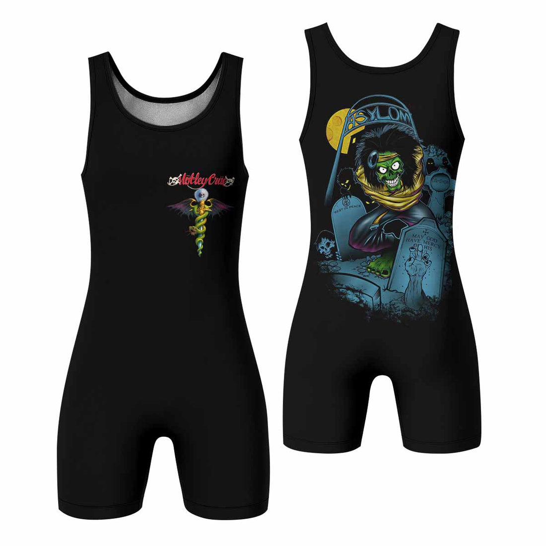 Mötley Crüe Dr. Feelgood Wrestling Singlet - front and back view