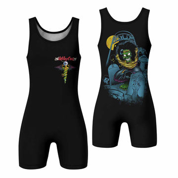 Mötley Crüe Dr. Feelgood Wrestling Singlet - front and back view