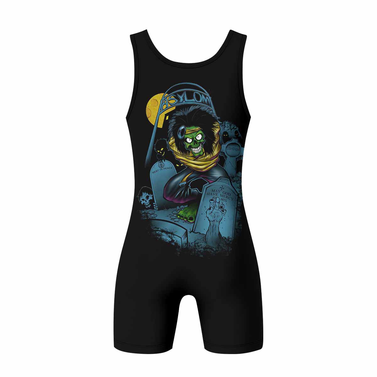 Mötley Crüe Dr. Feelgood Wrestling Singlet - back view mockup