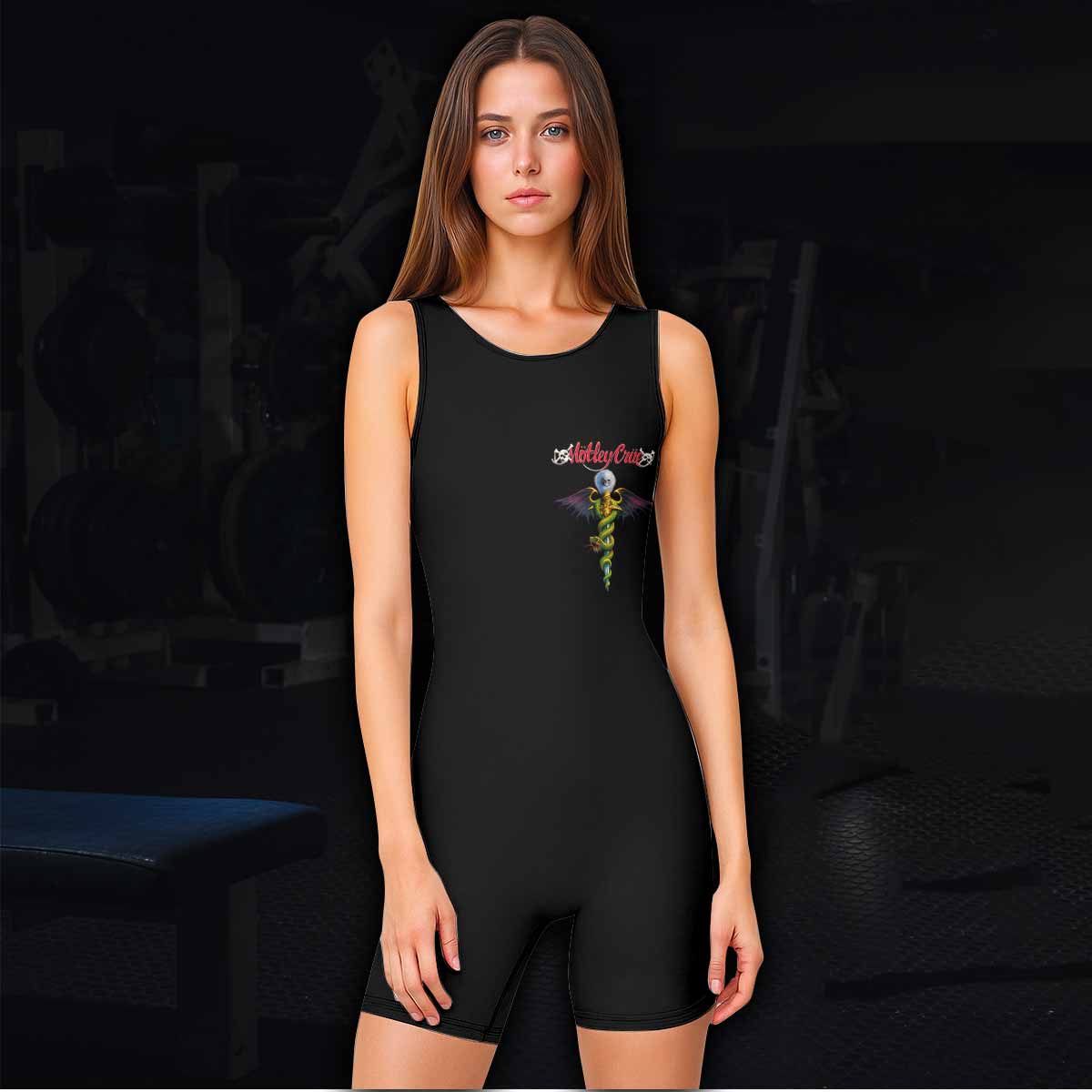 Mötley Crüe Dr. Feelgood Wrestling Singlet - women's lifestyle view