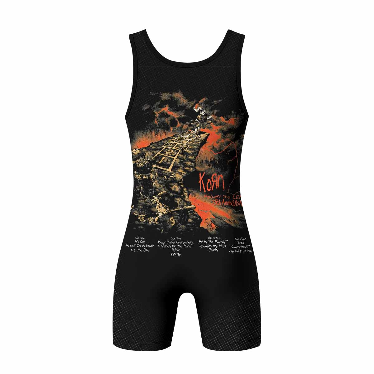 Korn Follow Cliff Wrestling Singlet - back view mockup