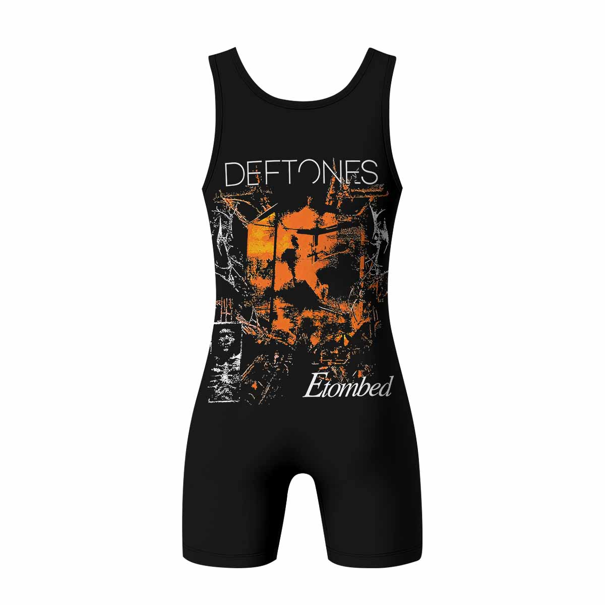 Deftones Etombed Wrestling Singlet - back view mockup
