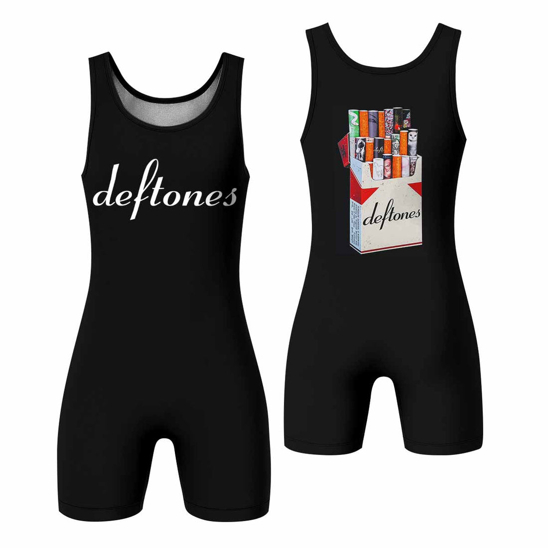 Deftones Cigarette Vintage Wrestling Singlet - front and back view