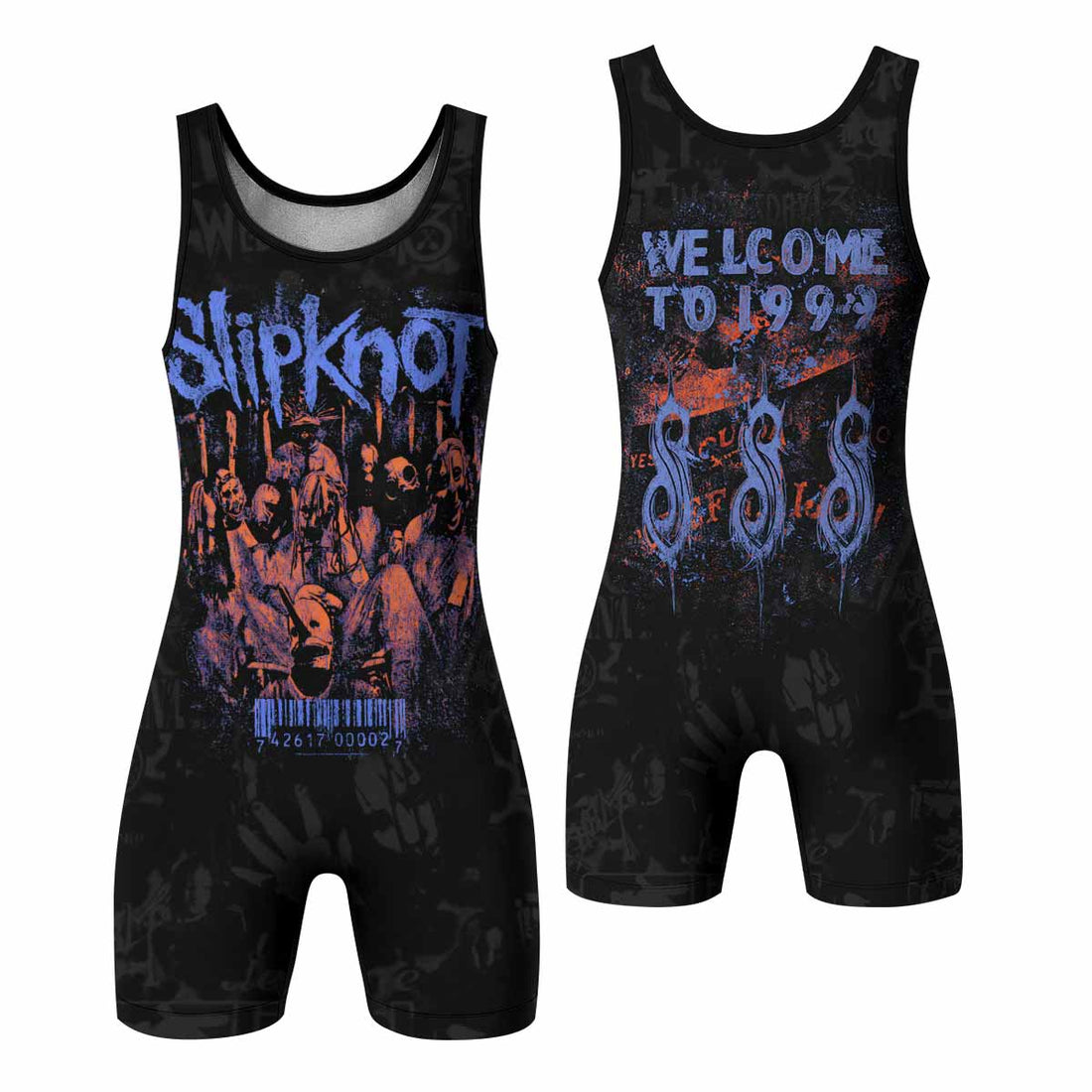 Slipknot Welcome To 1999 Wrestling Singlet - front and back view