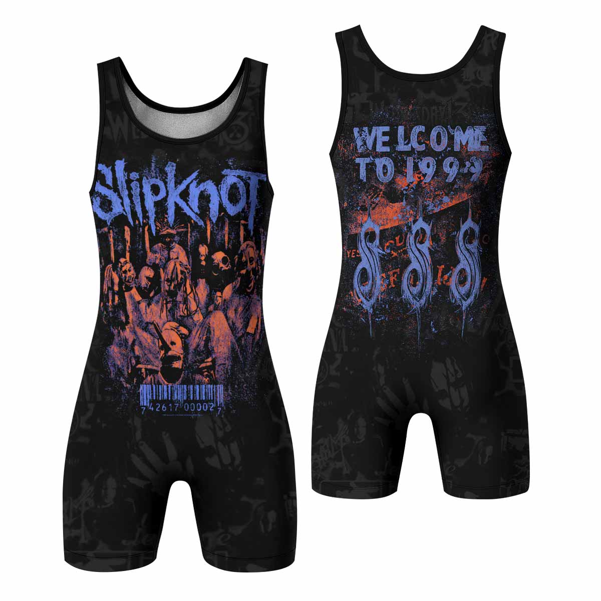 Slipknot Welcome To 1999 Wrestling Singlet - front and back view