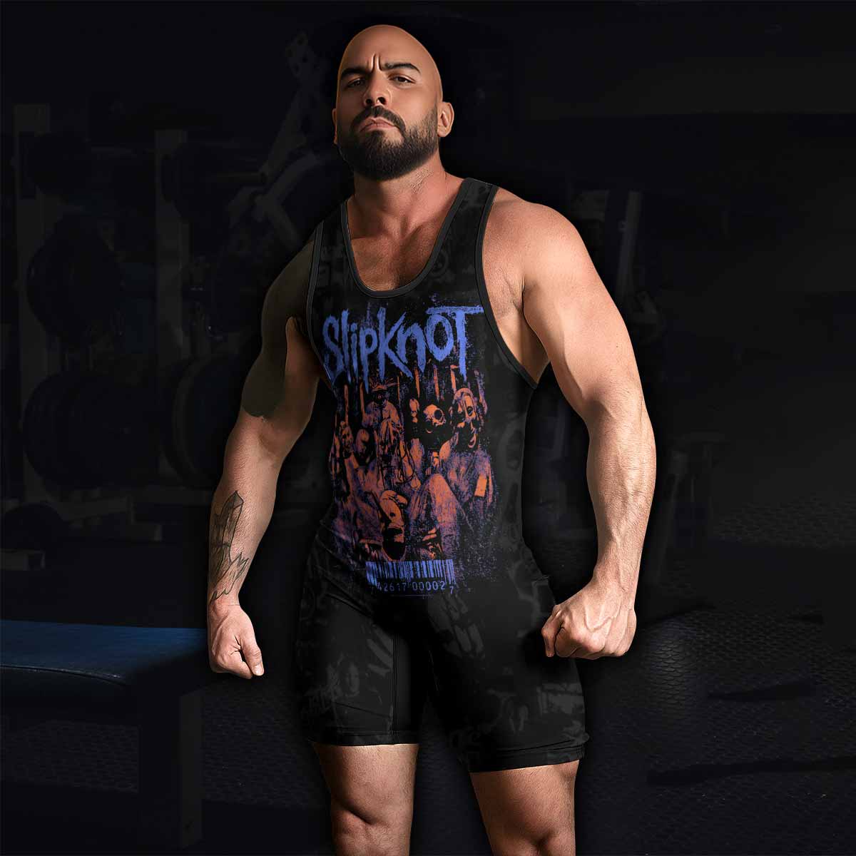 Slipknot Welcome To 1999 Wrestling Singlet - men's lifestyle view