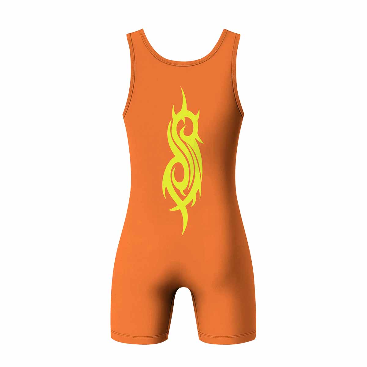 Slipknot Splatter Orange Wrestling Singlet - back view mockup