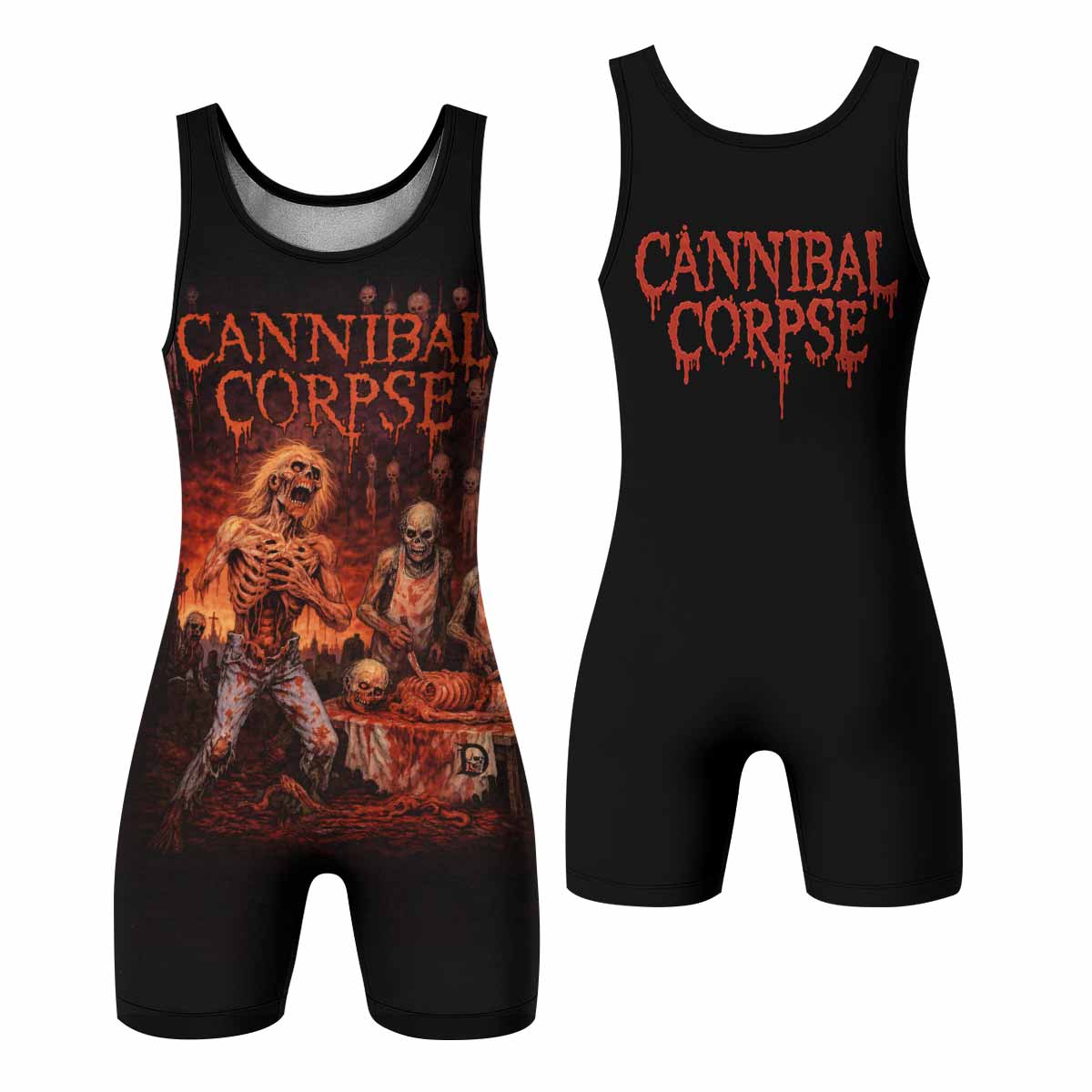 Cannibal Corpse Eaten Back to Life Wrestling Singlet - front and back view