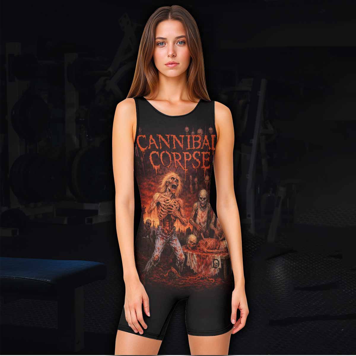 Cannibal Corpse Eaten Back to Life Wrestling Singlet - women's lifestyle view