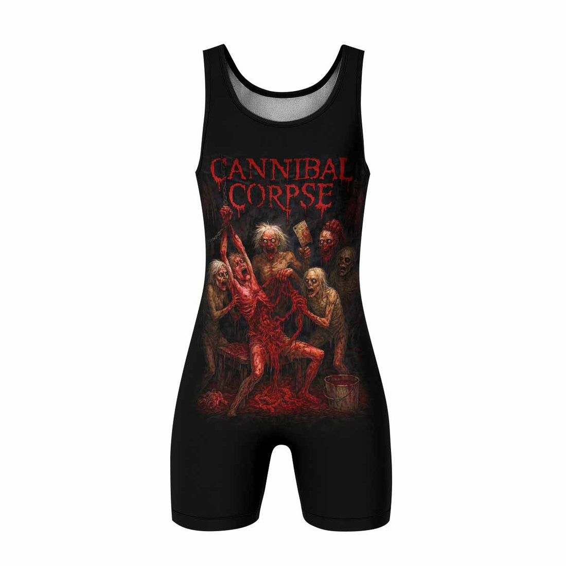 Butchered at Birth Cannibal Corpse Wrestling Singlet - front and back view