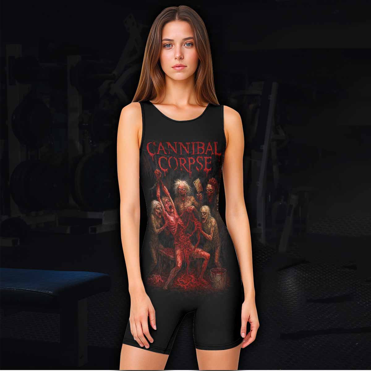 Butchered at Birth Cannibal Corpse Wrestling Singlet - women's lifestyle view