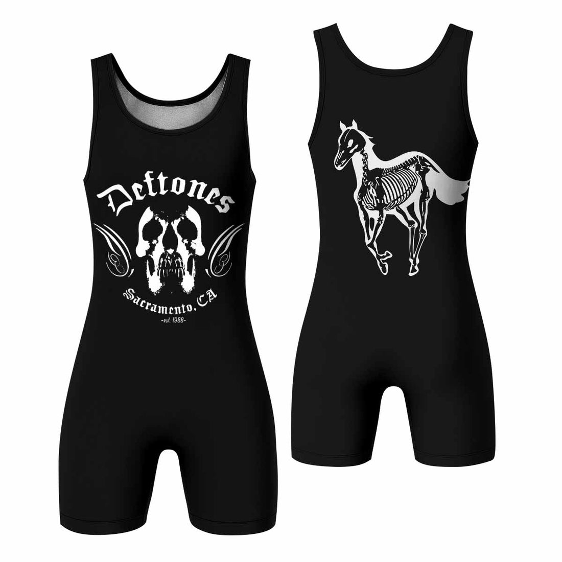 Deftones Sacramento Wrestling Singlet - front and back view