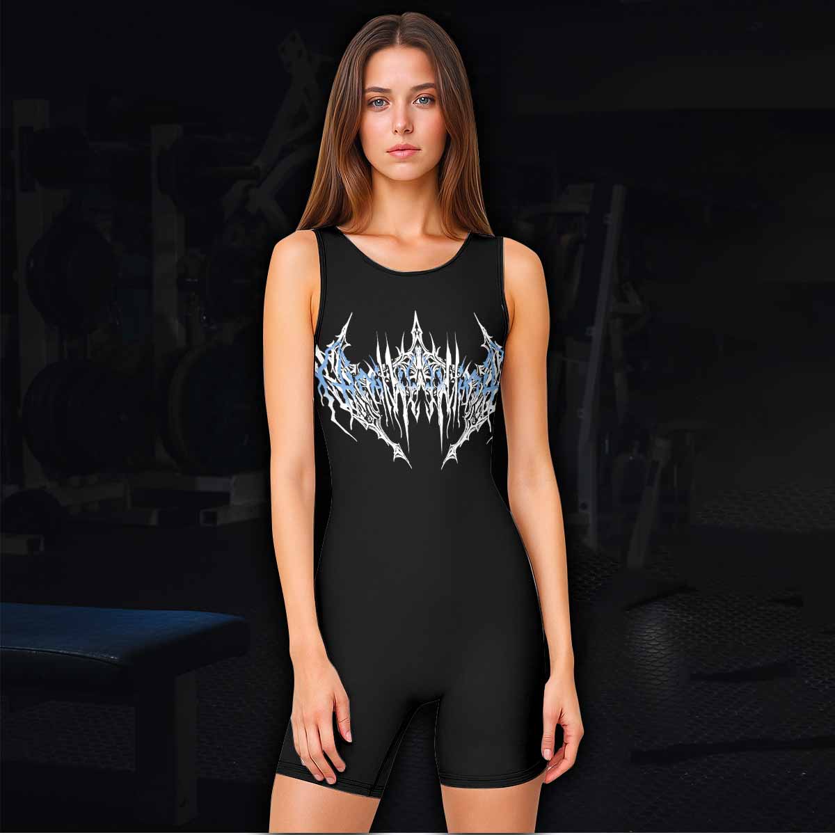 Abyssal Dominion Wrestling Singlet - women's lifestyle view