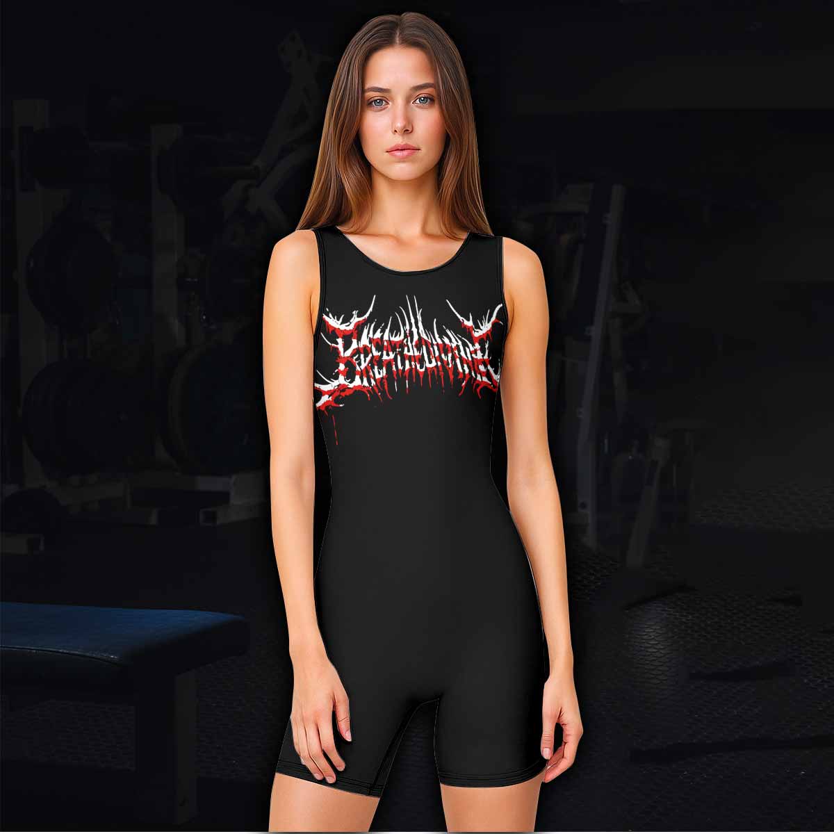 Crimson Seraphim Wrestling Singlet - women's lifestyle view