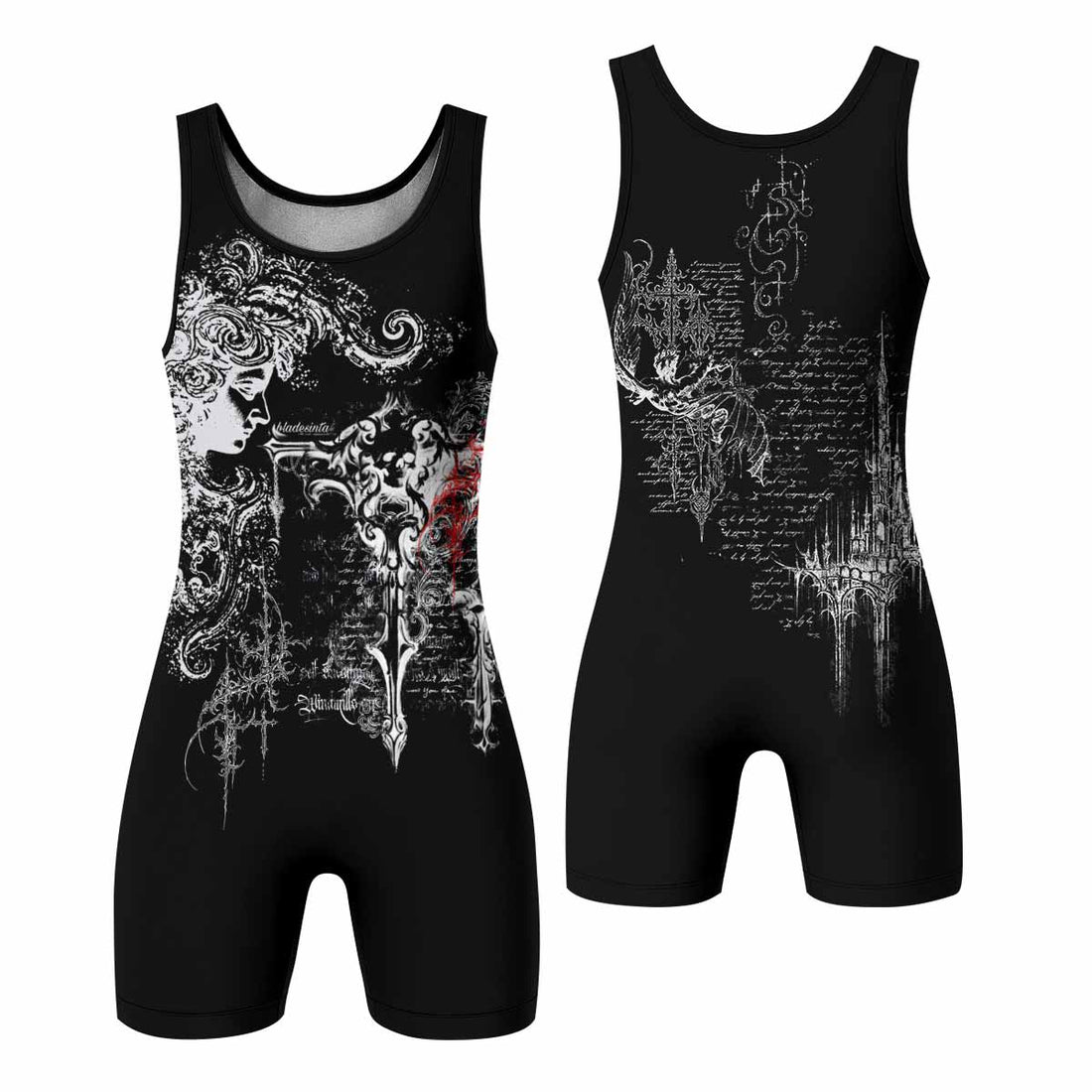 Born to Die Wrestling Singlet - front and back view