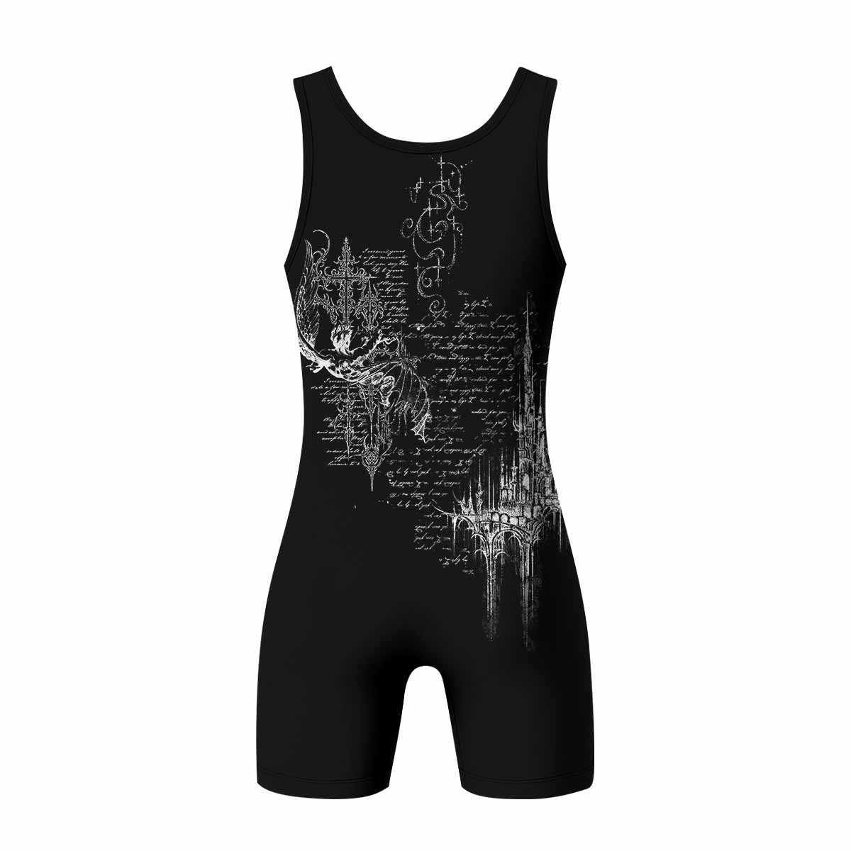 Born to Die Wrestling Singlet - back view mockup