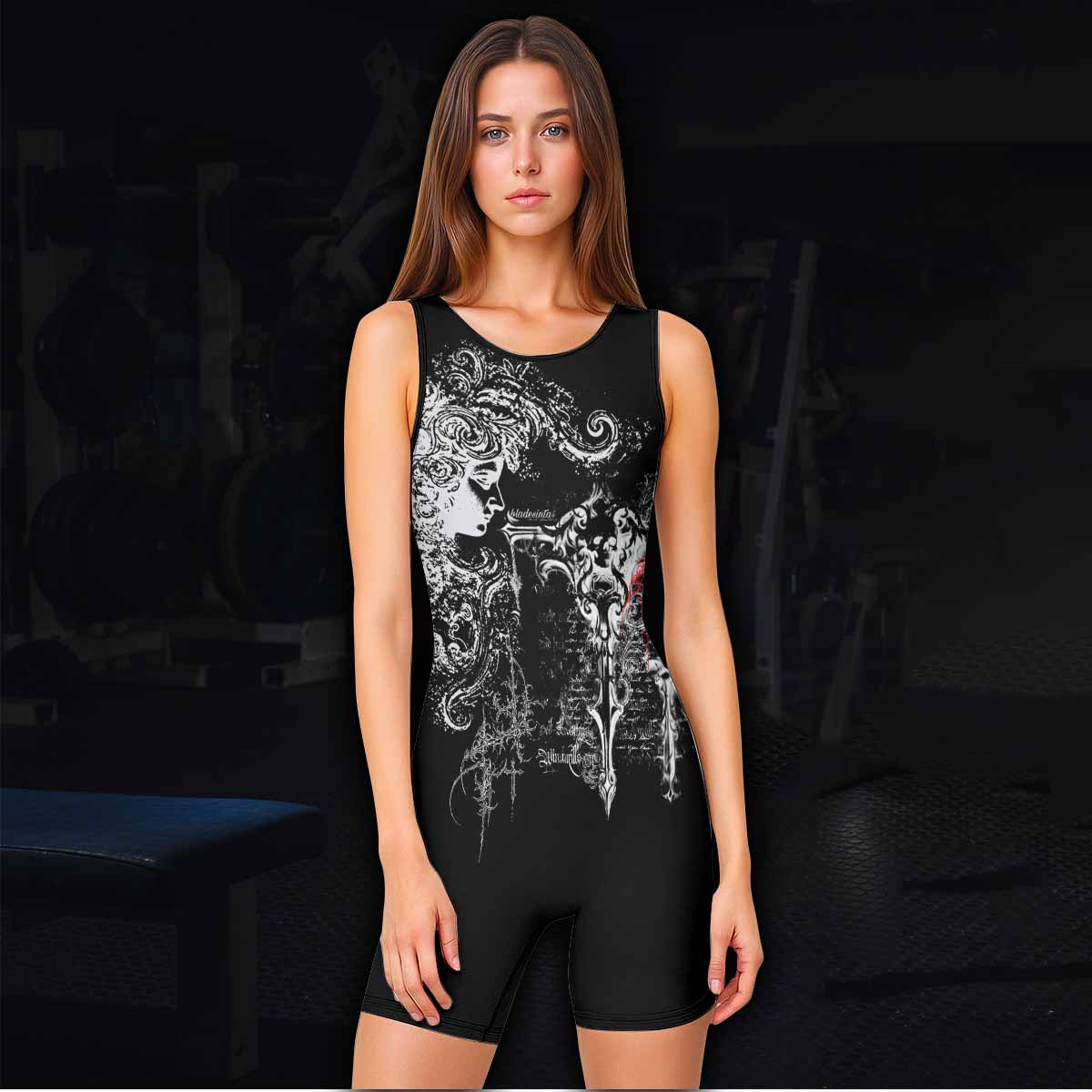 Born to Die Wrestling Singlet - women's lifestyle view