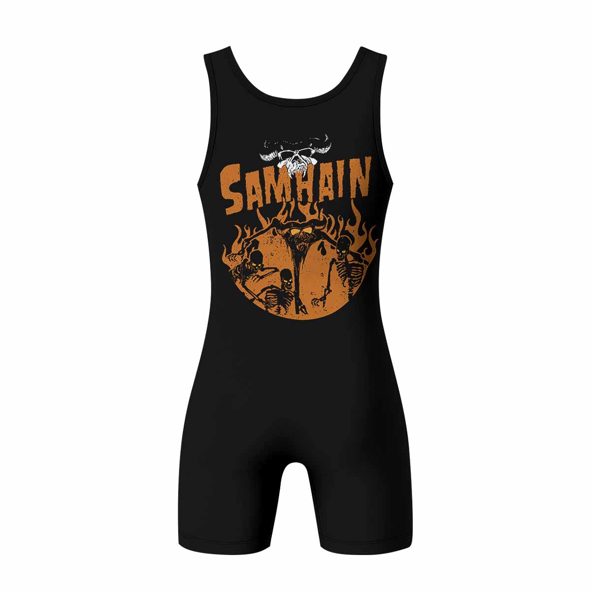 Samhain Horror Punk Wrestling Singlet - back view mockup