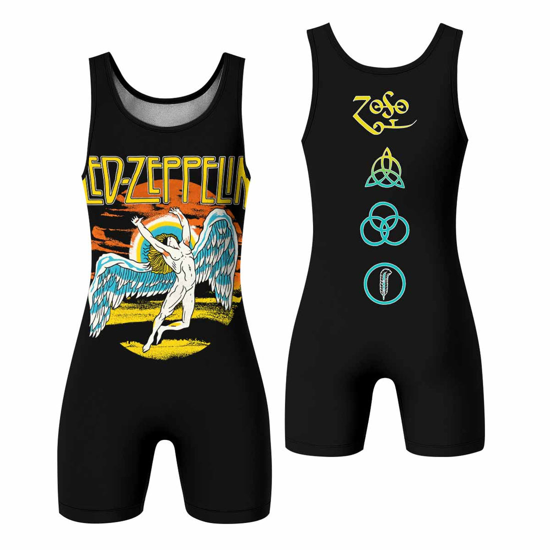 Led Zeppelin North American Tour 1975 Wrestling Singlet - front and back view