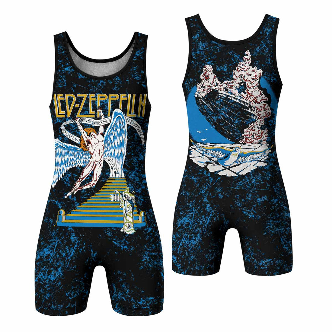 Led Zeppelin Swan Song Wrestling Singlet - front and back view