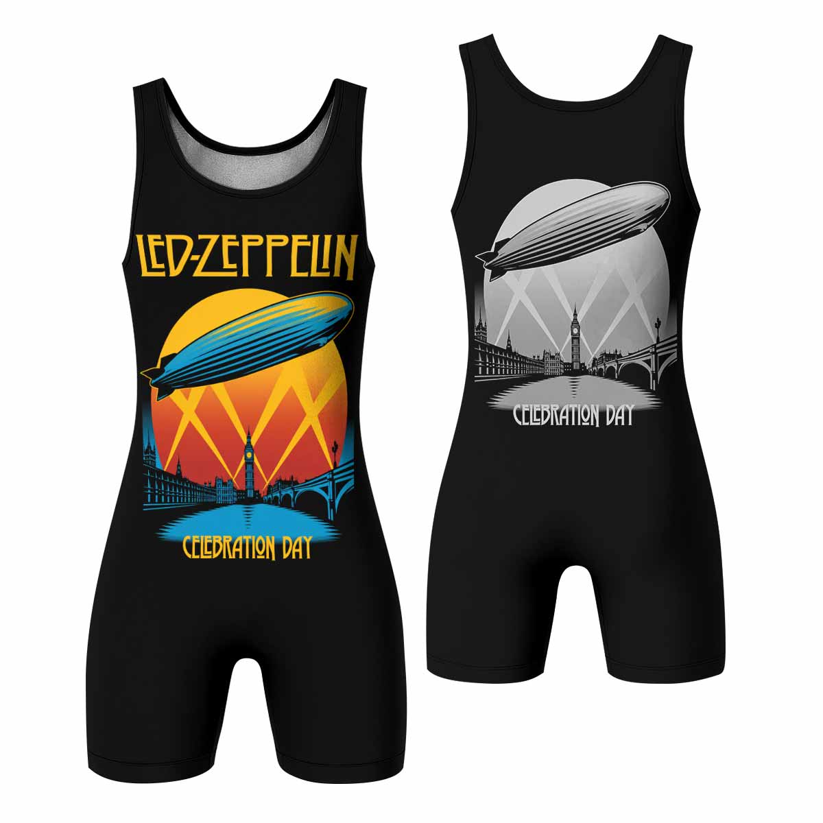 Led Zeppelin Celebration Day Wrestling Singlet - front and back view